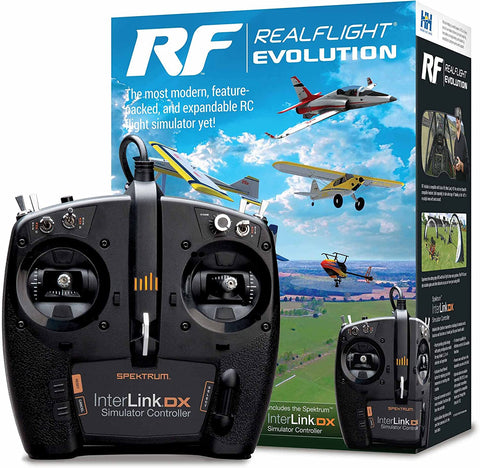 RealFlight Evolution RC Flight Simulator with Interlink DX Controller Included RFL2000 Air/Heli Simulators Compatible with VR headsets Online Multiplayer Options  (RFL2000)