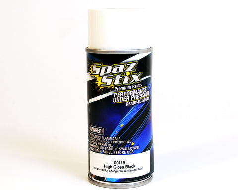 Spaz Stix  HIGH GLOSS BLACK / BACKER PAINT AEROSOL 3.5OZ   (SZX00119)