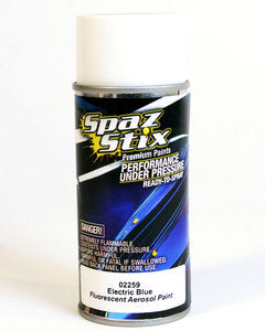 Spaz Stix Electric Blue Fluorescent Aerosol Paint, 3.5oz Can  (SZX02259)