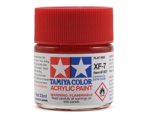 Tamiya XF-7 Flat Red Acrylic Paint (23ml)  (TAM81307)