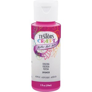 Testors CRAFT Matte Acrylic 2 fl oz Paint Bottle FUSCHIA (TES292422)