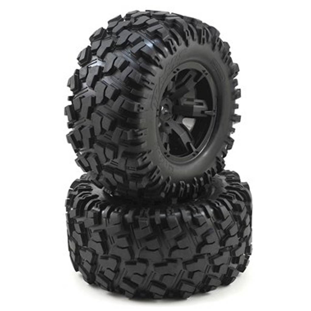 Traxxas X-Maxx AT Tires & Black Wheels (2)  (TRA7772X)