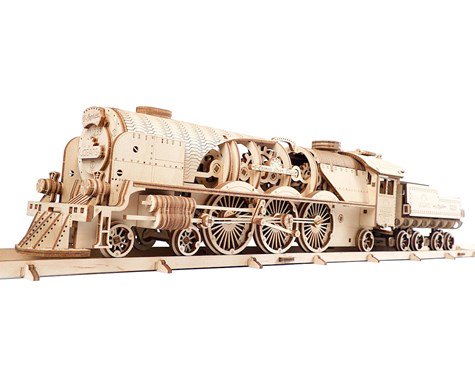 UGears V-Express Steam Train & Tender Wooden 3D Model  (UTG0045)